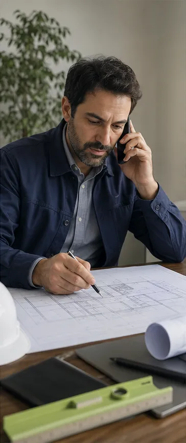 هماهنگی زمان بازدید پروژه با مهندس